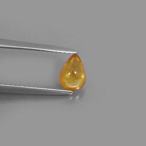 0.82캐럿 천연 골든 옐로우 사파이어, 투명한, 6.8×4.9 mm, 투명/반투명