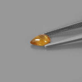 0.82캐럿 천연 골든 옐로우 사파이어, 투명한, 6.8×4.9 mm, 투명/반투명