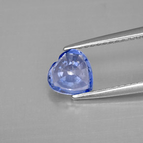 1.17캐럿 천연 블루 사파이어, 하트 모양, 6.5×6.4 mm, VVS