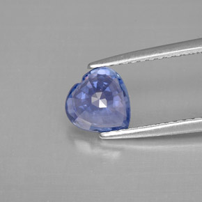 1.18캐럿 천연 블루 사파이어, 하트 모양, 6.6×6.4 mm, VVS-VS