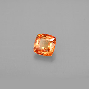 0.82캐럿 천연 오렌지 사파이어, 쿠션 컷, 5.1×5 mm, VVS-VS
