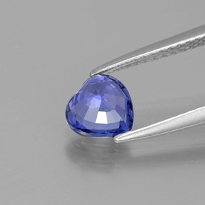 1.06캐럿 천연 바이올렛 블루 사파이어, 하트 모양, 6.2×6.1 mm, VS