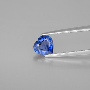 1.29캐럿 천연 블루 사파이어, 하트 모양, 6.7×6.4 mm, VS