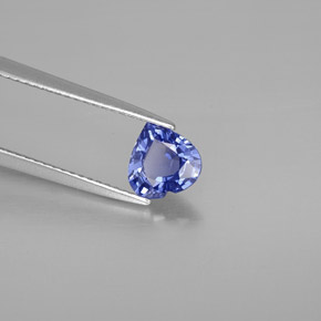 1.21캐럿 천연 블루 사파이어, 하트 모양, 6.6×6.6 mm, VVS-VS