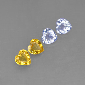 캐럿 천연 멀티컬러 사파이어 보석, 하트 모양, 4×3.9 mm, VVS-VS