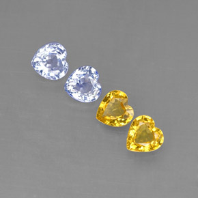 캐럿 천연 멀티컬러 사파이어 보석, 하트 모양, 4×3.9 mm, VVS-VS