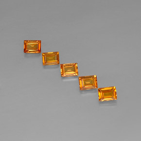 캐럿 천연 옐로우 오렌지 사파이어 보석, 바게트, 4.2×3.2 mm, VVS-VS
