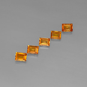 캐럿 천연 옐로우 오렌지 사파이어 보석, 바게트, 4.2×3.2 mm, VVS-VS