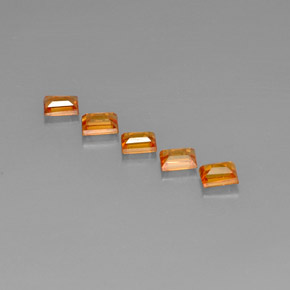 캐럿 천연 옐로우 오렌지 사파이어 보석, 바게트, 4.2×3.2 mm, VVS-VS