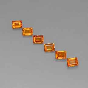 캐럿 천연 옐로우 오렌지 사파이어 보석, 바게트, 4×3 mm, VVS-VS
