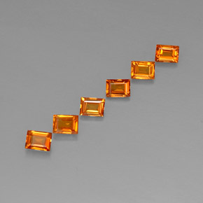 캐럿 천연 옐로우 오렌지 사파이어 보석, 바게트, 4×3 mm, VVS-VS
