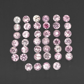 캐럿 천연 핑크 사파이어 보석, 라운드 컷, 1.53 mm, VVS-VS