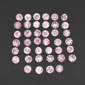 캐럿 천연 핑크 사파이어 보석, 라운드 컷, 1.54 mm, VVS-VS