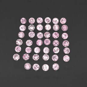 캐럿 천연 핑크 사파이어 보석, 라운드 컷, 1.52 mm, VVS-VS