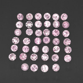 캐럿 천연 핑크 사파이어 보석, 라운드 컷, 1.52 mm, VVS-VS