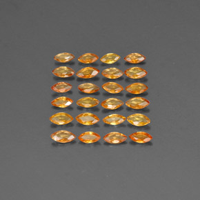 캐럿 천연 옐로우 오렌지 사파이어 보석, 마퀴즈, 3.6×1.9 mm, VVS-VS