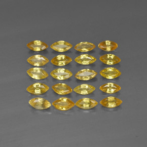 캐럿 천연 옐로우 사파이어 보석, 마퀴즈, 5.1×2.6 mm, VVS-VS