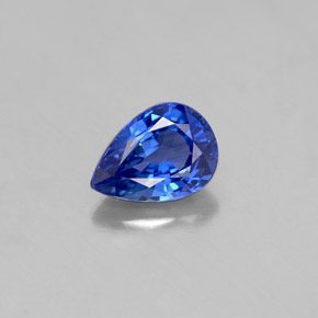 0.97캐럿 천연 블루 사파이어, 배 모양, 7.1×5.1 mm, VVS
