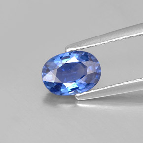 1.04캐럿 천연 블루 사파이어, 타원형 컷, 7.1×5.1 mm, VS
