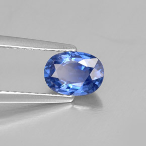 1.04캐럿 천연 블루 사파이어, 타원형 컷, 7.1×5.1 mm, VS
