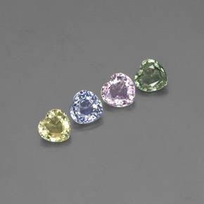 1.30캐럿 천연 멀티컬러 사파이어 보석, 하트 모양, 4.2×4 mm, VVS-VS