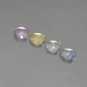캐럿 천연 멀티컬러 사파이어 보석, 하트 모양, 4.6×4.4 mm, VVS-VS