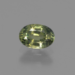 0.68캐럿 천연 그린 사파이어, 타원형 컷, 6×4.2 mm, VVS