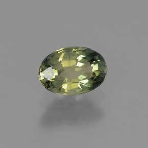 0.68캐럿 천연 그린 사파이어, 타원형 컷, 6×4.2 mm, VVS