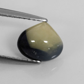 1.75캐럿 천연 바이컬러 사파이어, 배 모양, 8×6.9 mm, 불투명체
