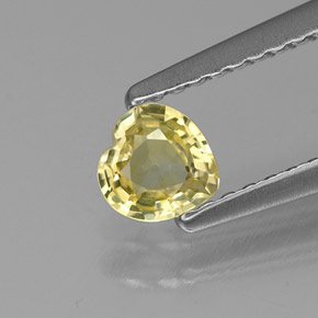 0.38캐럿 천연 옐로우 사파이어, 하트 모양, 4.5×4.4 mm, VVS