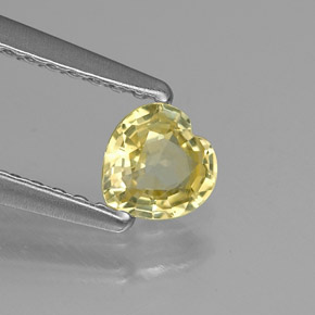 0.38캐럿 천연 옐로우 사파이어, 하트 모양, 4.5×4.4 mm, VVS