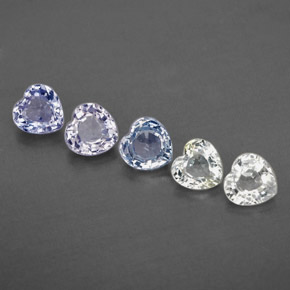 1.71캐럿 천연 멀티컬러 사파이어 보석, 하트 모양, 4.2×4.1 mm, VVS