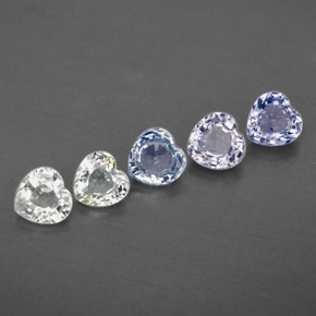 1.71캐럿 천연 멀티컬러 사파이어 보석, 하트 모양, 4.2×4.1 mm, VVS