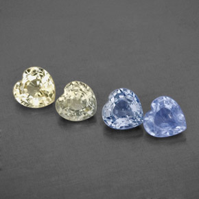 캐럿 천연 멀티컬러 사파이어 보석, 하트 모양, 4.5×4.5 mm, VVS