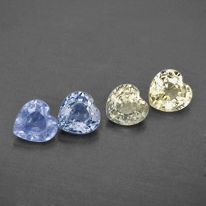 캐럿 천연 멀티컬러 사파이어 보석, 하트 모양, 4.5×4.5 mm, VVS
