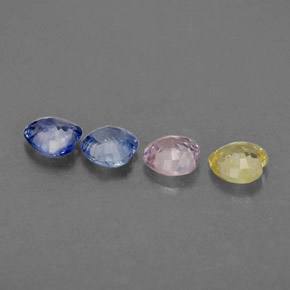 캐럿 천연 멀티컬러 사파이어 보석, 하트 모양, 4.3×4.3 mm, VVS