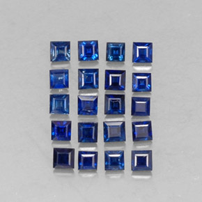 캐럿 천연 딥 블루 사파이어 보석, 스퀘어, 1.9×1.9 mm, VVS-VS