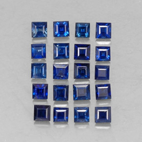 캐럿 천연 딥 블루 사파이어 보석, 스퀘어, 1.9×1.9 mm, VVS-VS
