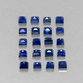 캐럿 천연 딥 블루 사파이어 보석, 스퀘어, 1.9×1.9 mm, VVS-VS