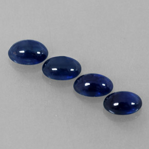 캐럿 천연 딥 블루 사파이어 보석, 타원형 컷, 4.9×3.3 mm, 투명한