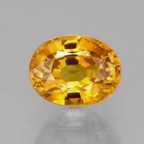 1.97캐럿 천연 골든 옐로우 사파이어, 타원형 컷, 7.9×6.1 mm, VVS