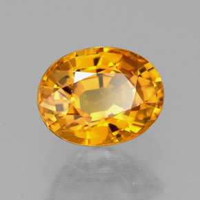 1.97캐럿 천연 골든 옐로우 사파이어, 타원형 컷, 7.9×6.1 mm, VVS