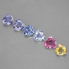 캐럿 천연 멀티컬러 사파이어 보석, 하트 모양, 4.5×4.4 mm, VVS-VS