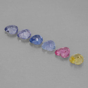 캐럿 천연 멀티컬러 사파이어 보석, 하트 모양, 4.5×4.4 mm, VVS-VS