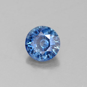 0.60캐럿 천연 블루 사파이어, 라운드 컷, 4.87 mm, VS