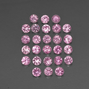 캐럿 천연 핑크 사파이어 보석, 라운드 컷, 2.64 mm, VVS-VS