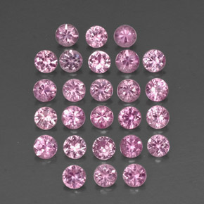 캐럿 천연 핑크 사파이어 보석, 라운드 컷, 2.64 mm, VVS-VS