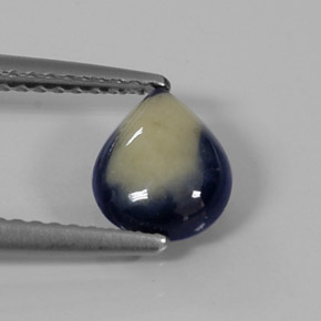 1.31캐럿 천연 바이컬러 사파이어, 배 모양, 8×6.4 mm, 불투명체