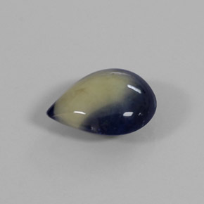 1.31캐럿 천연 바이컬러 사파이어, 배 모양, 8×6.4 mm, 불투명체