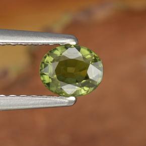 0.52캐럿 천연 그린 사파이어, 타원형 컷, 5.1×4.2 mm, VVS-VS